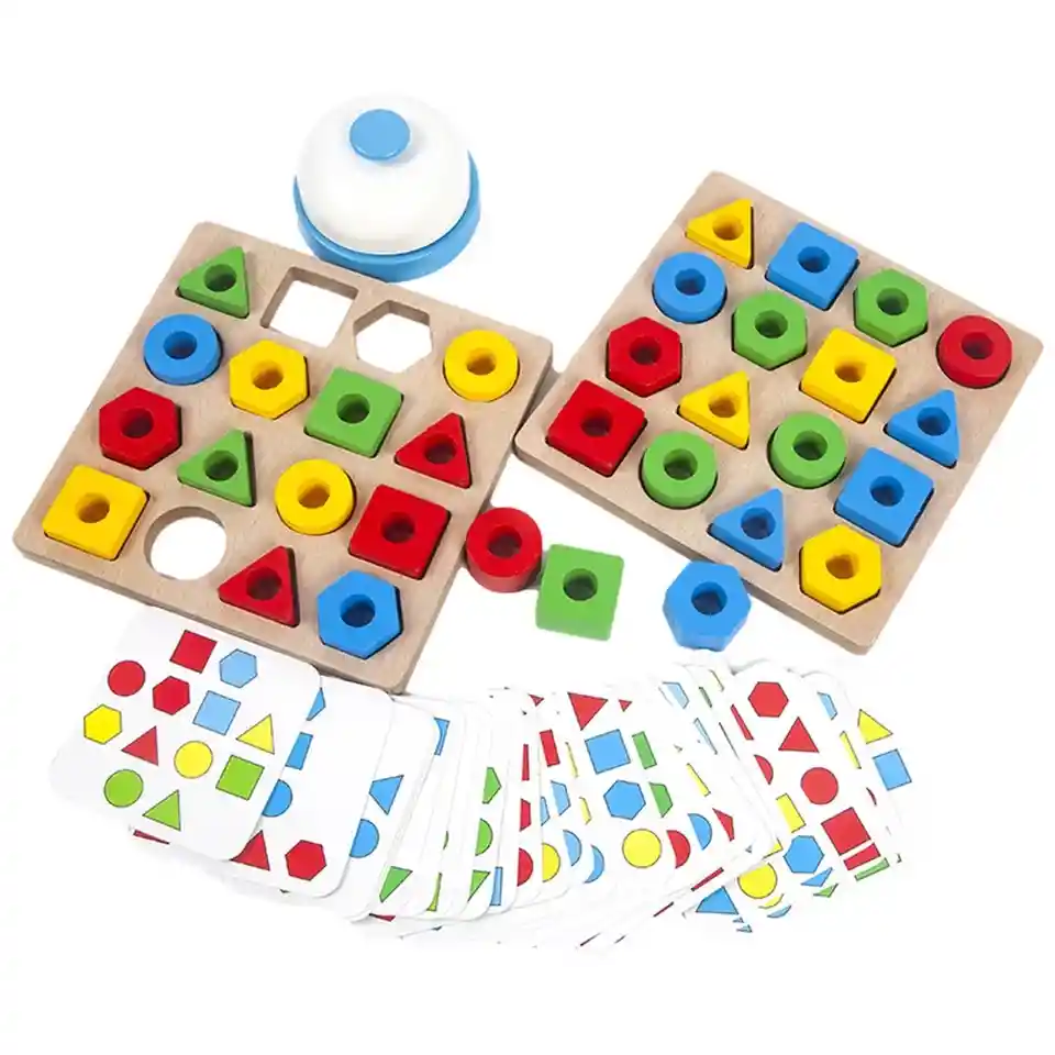Juego De Mesa Con Formas Geométricas, Juguetes Montessori Con Formas De Color