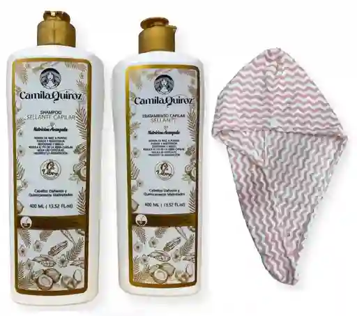 Kit Shampoo + Tratamiento + Toalla Microfibra Camila Quiroz