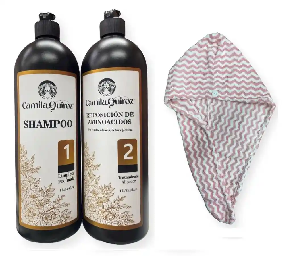 Kit Reposición De Aminoácidos 1000ml + Toalla De Microfibra Camila Quiroz