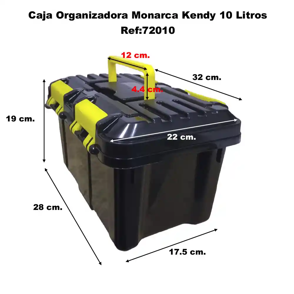 Caja Organizadora Con Manija 10 Ltrs Kendy Monarca.