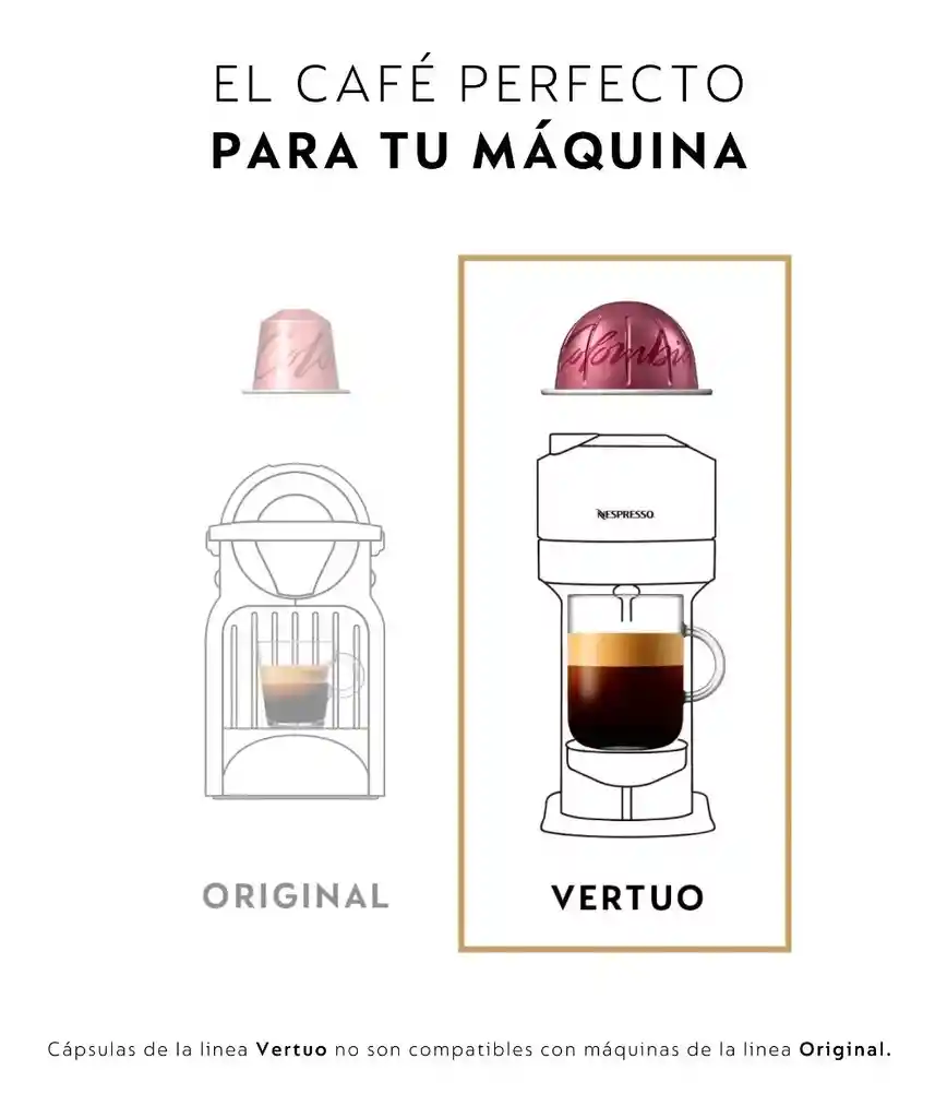 Café Gran Lungo Fortado Decaffeinato X 10 Cápsulas Vertuo Nespresso