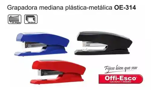 Grapadora Mediana Plastica/metalica Oe-314 Offi Esco	