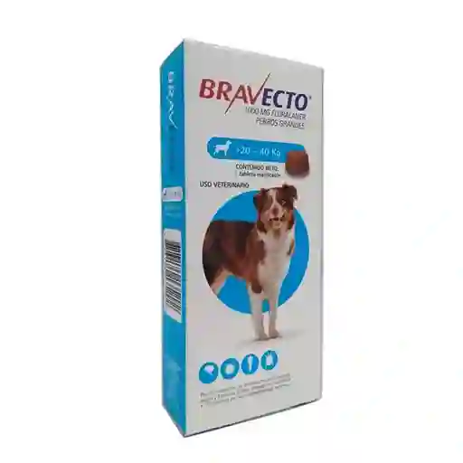 Bravecto Antipulgas 20-40 Kg, Masticable.