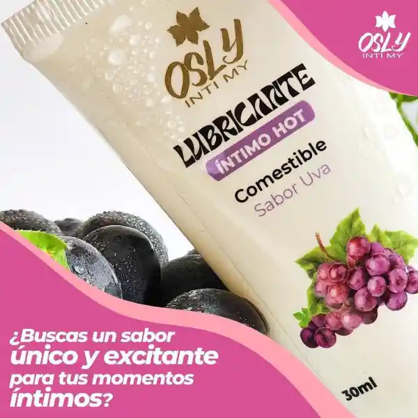 Lubricante Íntimo Hot Sabor Uva X 10ml Osly