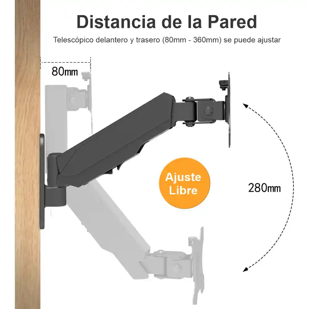 Soporte De Pared Brazo Para Monitor Lcd 17-35 Rotación An360