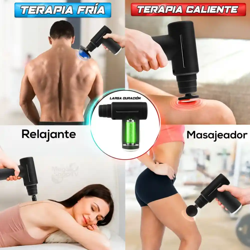 Masajeador Muscular Eléctrico Pistola Massage Gun Calor Frio