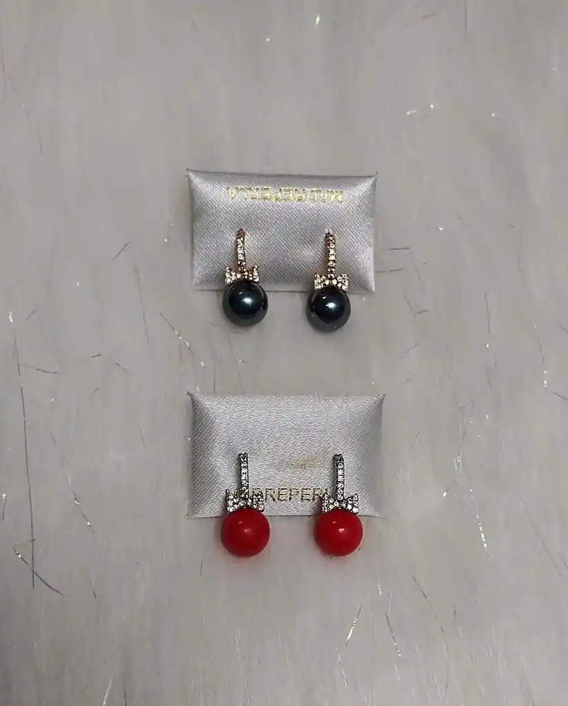 Aretes Con Perla Mallorca Colores