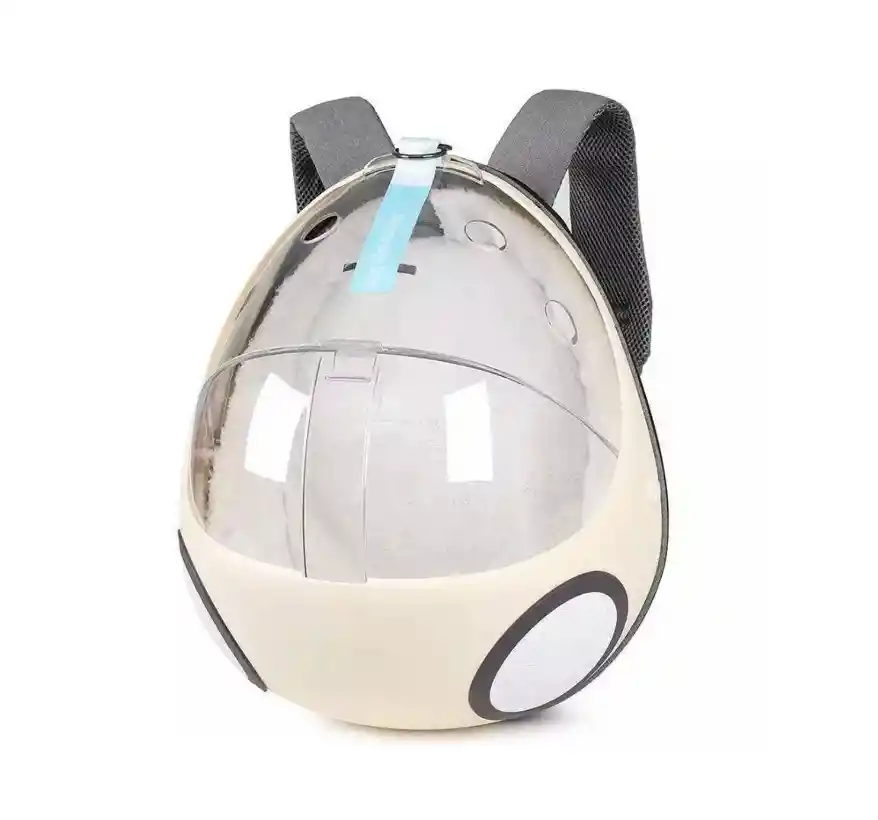 Mochila Transportadora De Mascotas Gatos Tipo Huevo Beige