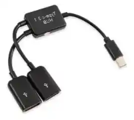 Hub Otg Usb A Hembra X2 Puertos 1 Tipo C Macho Celular Tablet Laptop