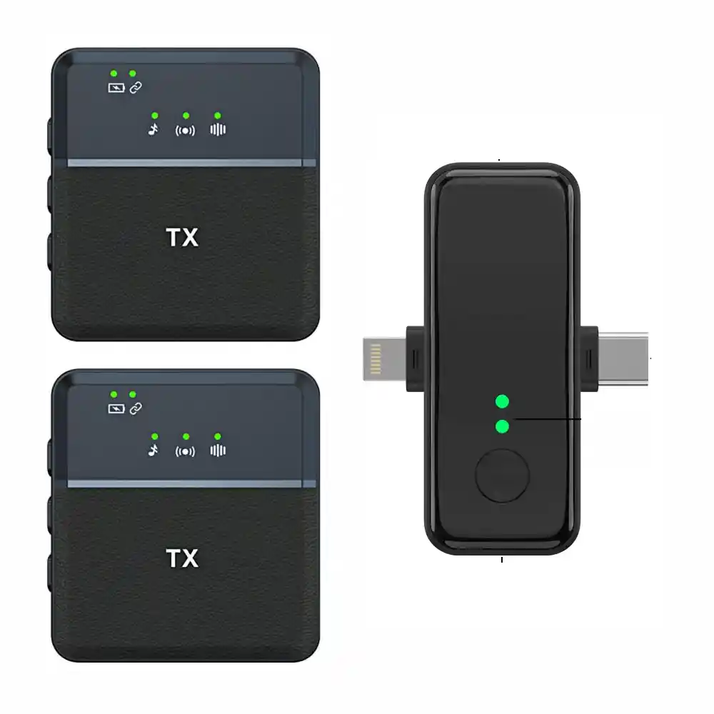  Microfono De Solapa Inalambrico Doble Para iPhone Y Android 
