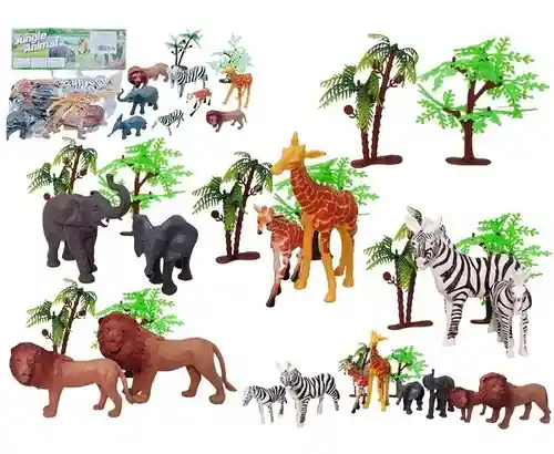 Animales De Juguete Zoológico Selva Goma Pesebre Maquetas