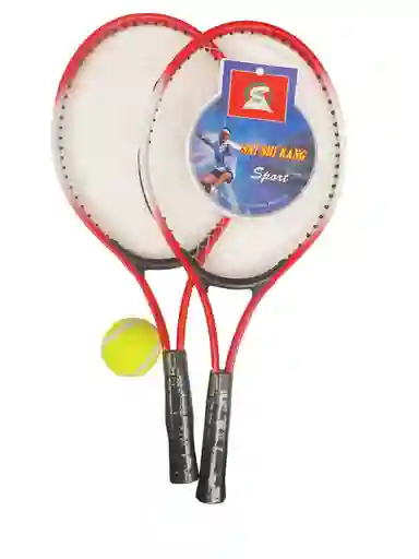 Set 2 Raquetas De Tenis Con 1 Pelota Recreacional - Rojo