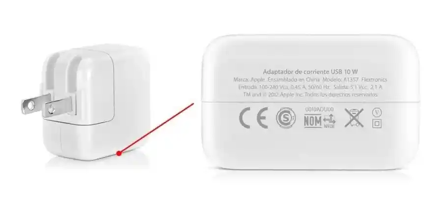 Adaptador Cargador Compatible Ipad 12w 1/2/3/4 Original
