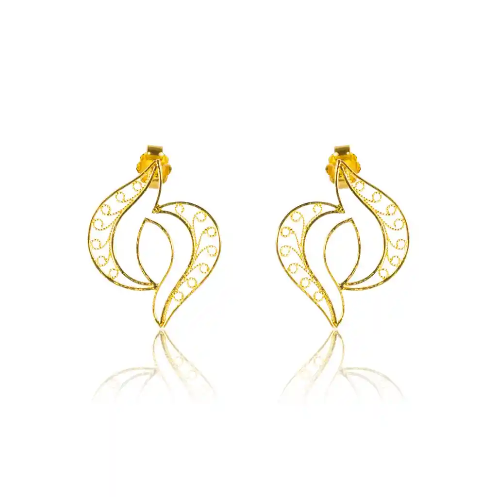 Aretes Topo Rhea En Filigrana Rhea Dorado