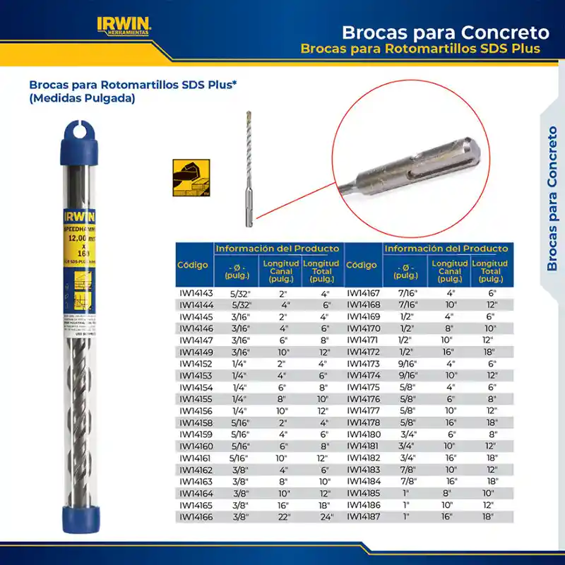 Broca Sds Plus Irwin 1/2 X 6 (iw14169)