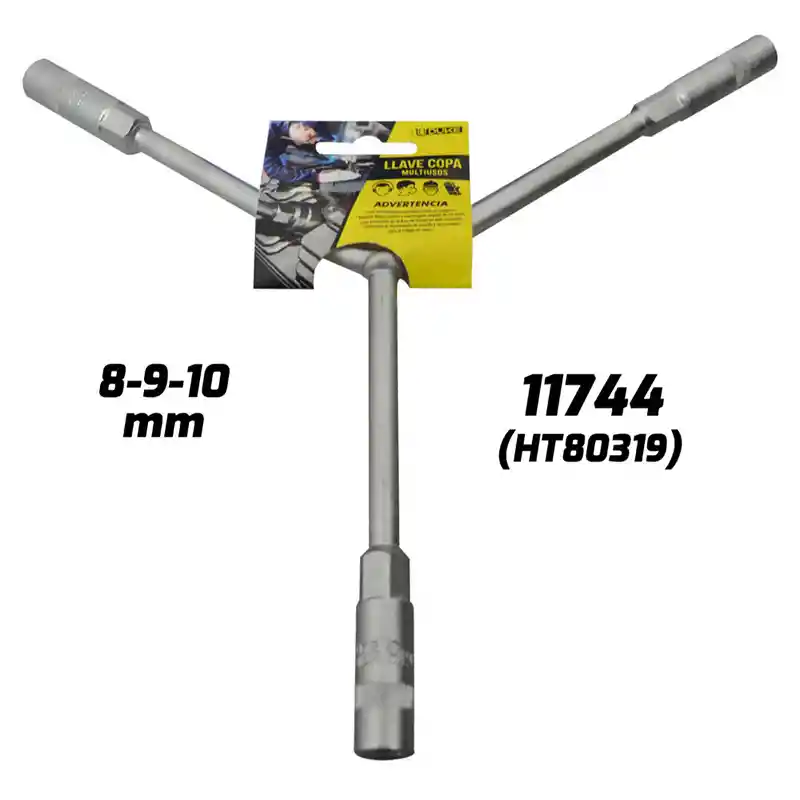 Llave Copa En Y Con Cuadrante Largo Uduke 8-9-10 Mm (ht80319)