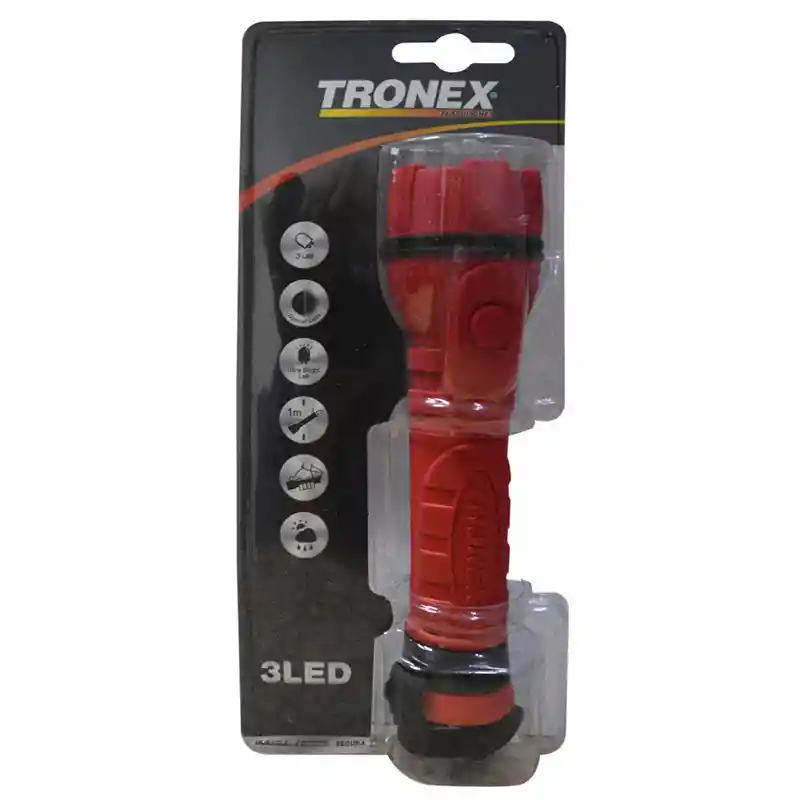 Linterna Tronex 3 Led 20 Lumenes Caucho ( Pila Aa ) (trl20lr6ca)