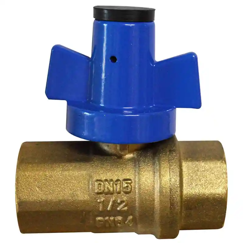 Llave Gas Bronce Tipo Antifraude Dn15 Pn 64 (chapola Azul (ht70005)