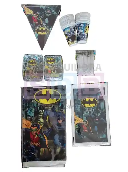 Kit Decoracion Fiesta Batman 24 Invitados