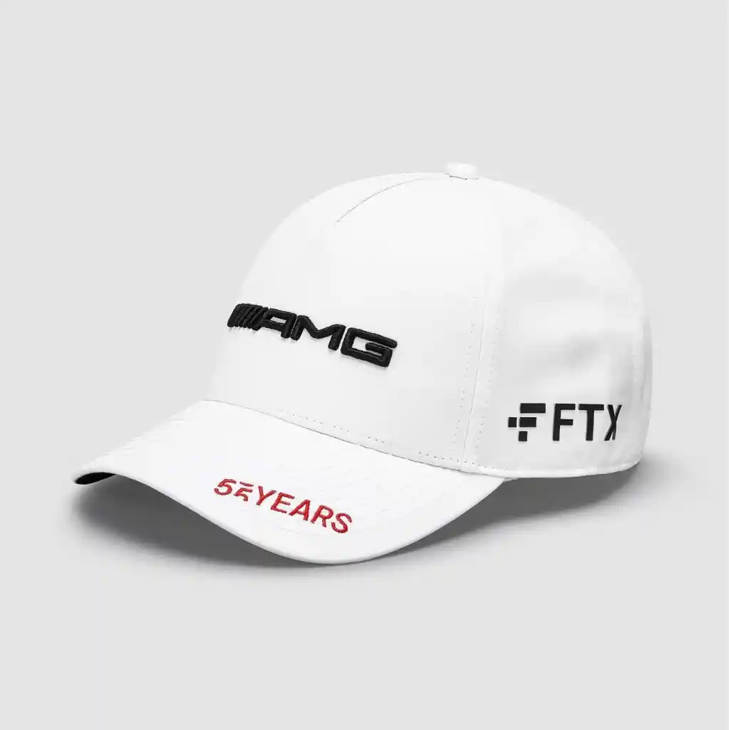 Gorra Mercedes Amg Russell Aniversario 55 Años Blanco F1