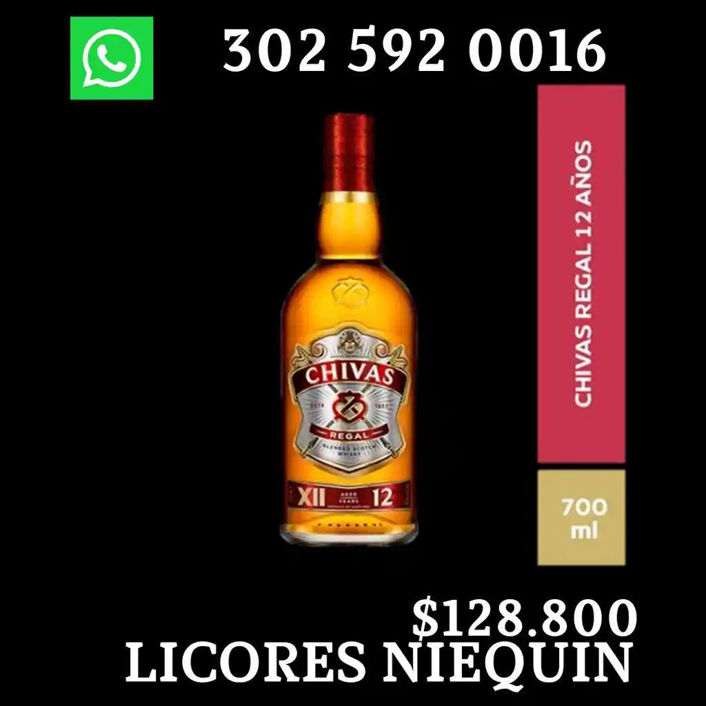 Chivas Regal Whisky Escoces X Botella