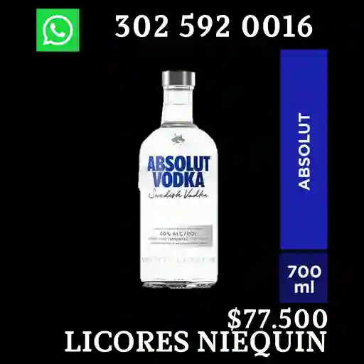 Absolut Vodka Botella X 700 Ml