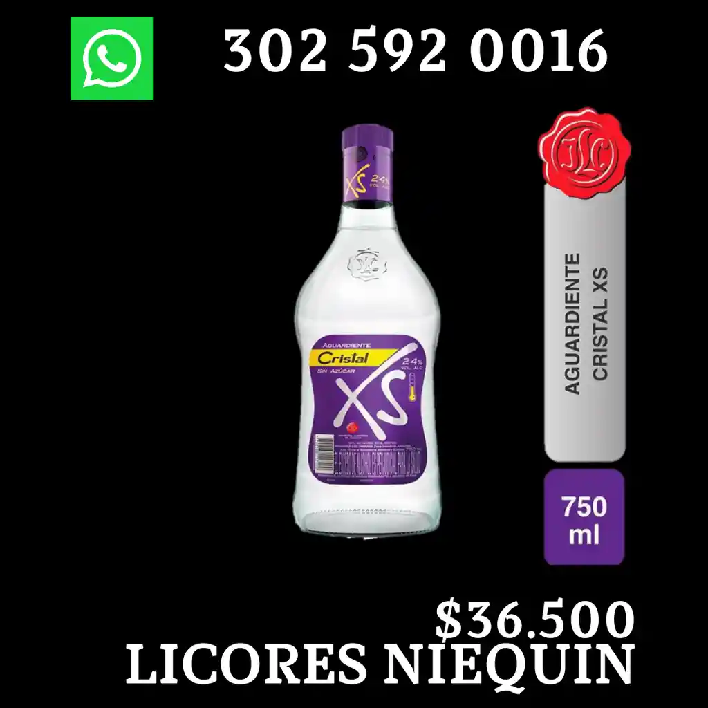 Cristal Aguardiente Sin Azucar Xs750 Ml X Botella