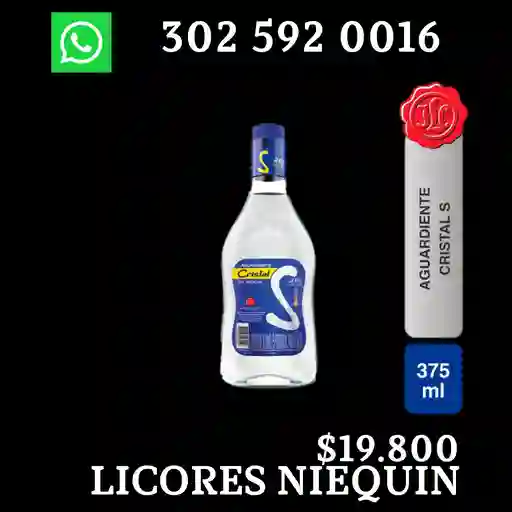 Cristal Aguardiente Sin Azucar375 Ml X Media Botella