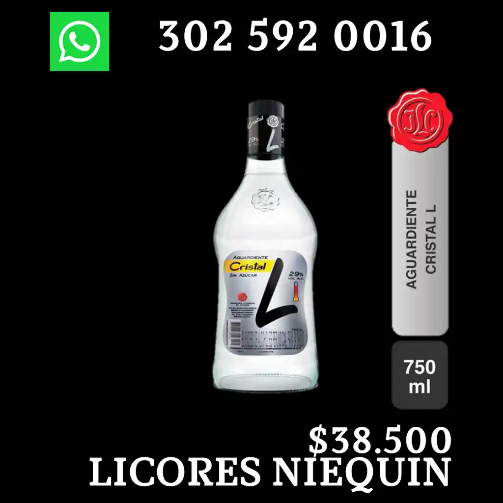 Cristal Aguardiente Sin Azucar L750 Ml X Botella