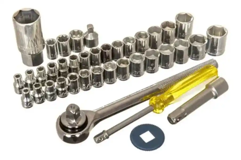 Kit Socket Juego Copas 40 Piezas 1/4 Y 3/8