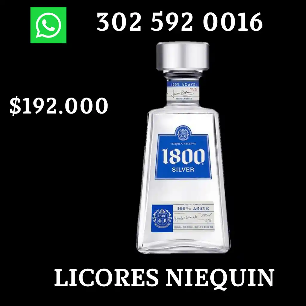 1800 Tequila Silver Botella 750 Ml