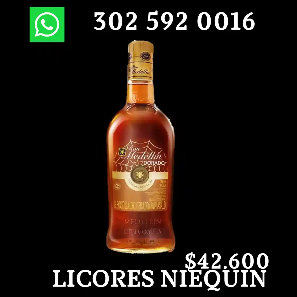  Ron Medellin Dorado Botella X 750 Ml 