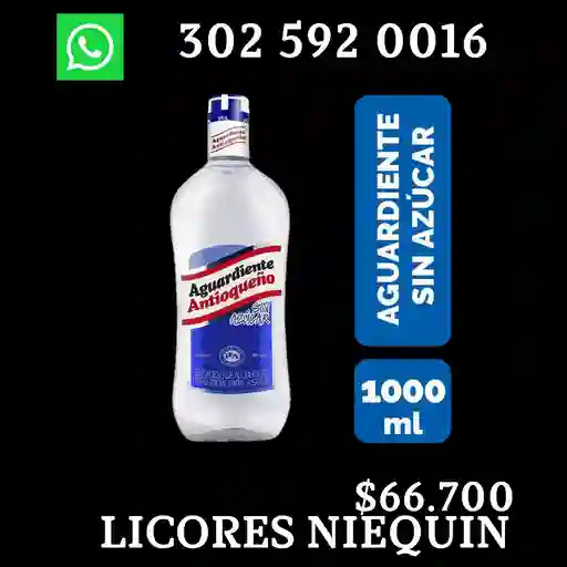 Aguardiente Antioqueño Sin Azúcar Litro X 1000 Ml