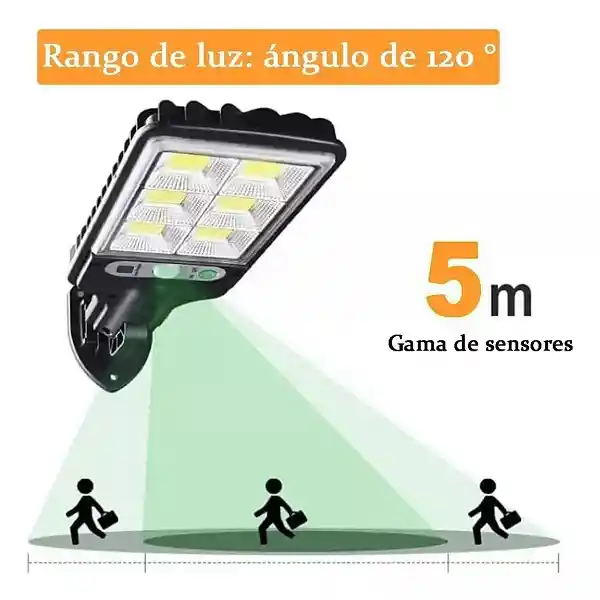 Lámpara Solar Led Blanco Frío De Pared Para Exteriores