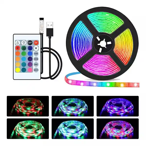 Tira De Luces Led Rgb 2835 Con Control Bluetooth 1m