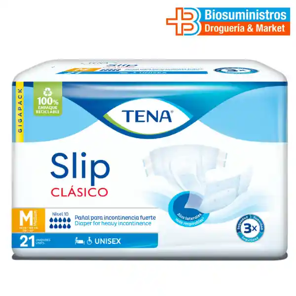 Pañal Tena Slip Clasico X 21 Und Talla M