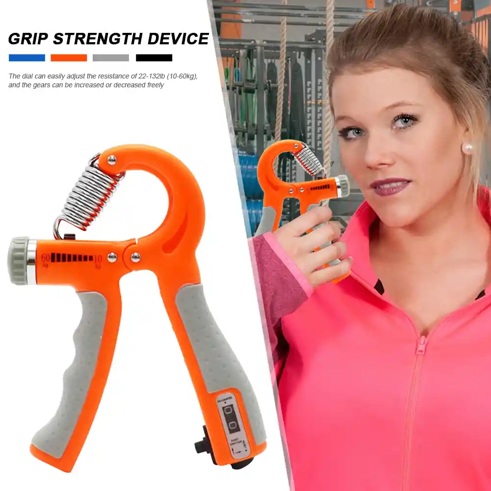 1 Hand Grip Ejercitador Para Manos Antebrazo Contador Graduables - Naranja