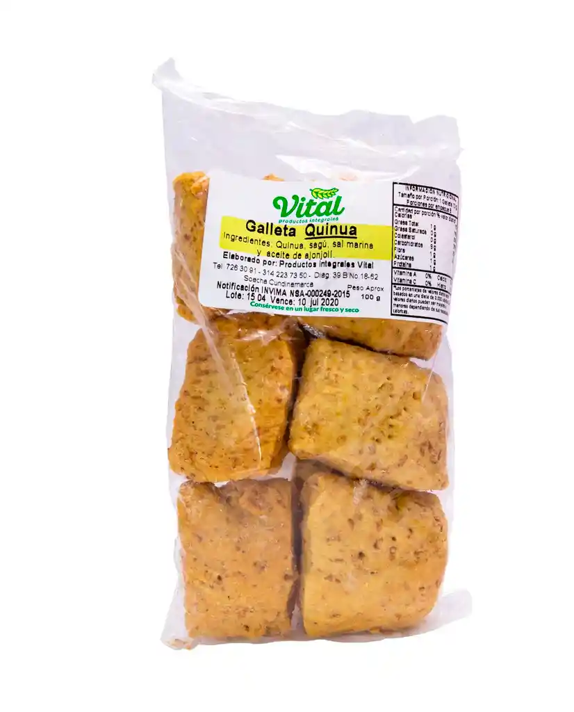 Galleta Quinua Cuadritos Vital 100 Gr