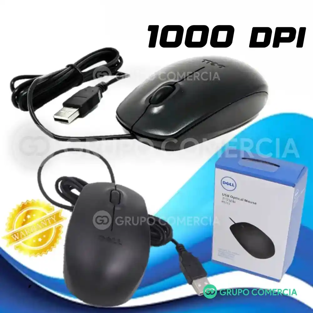 Mouse Dell Para Computador De Cable Usb 1000 Dpi