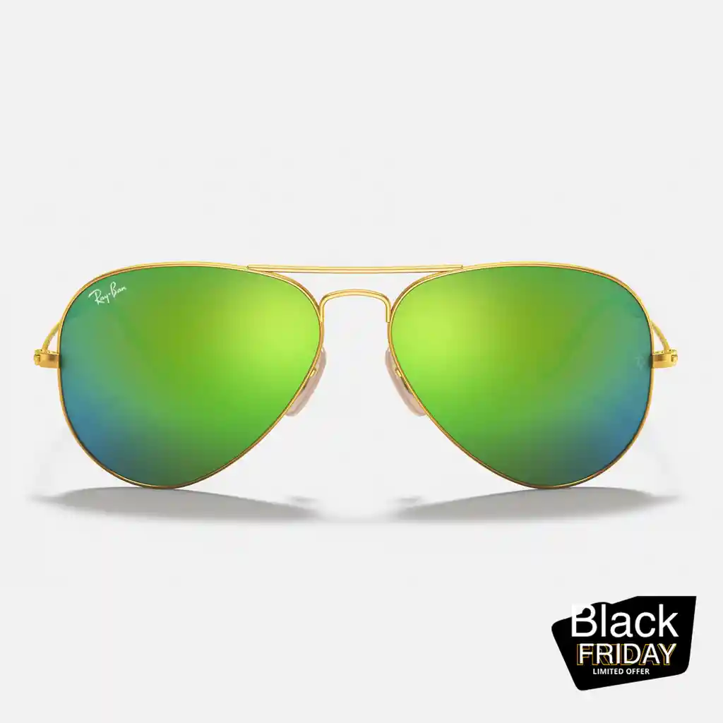 Ray-ban 3025 112/19 Aviador Maco Dorado Mate Lente Verde Ray Ban Rayban Gafas De Sol