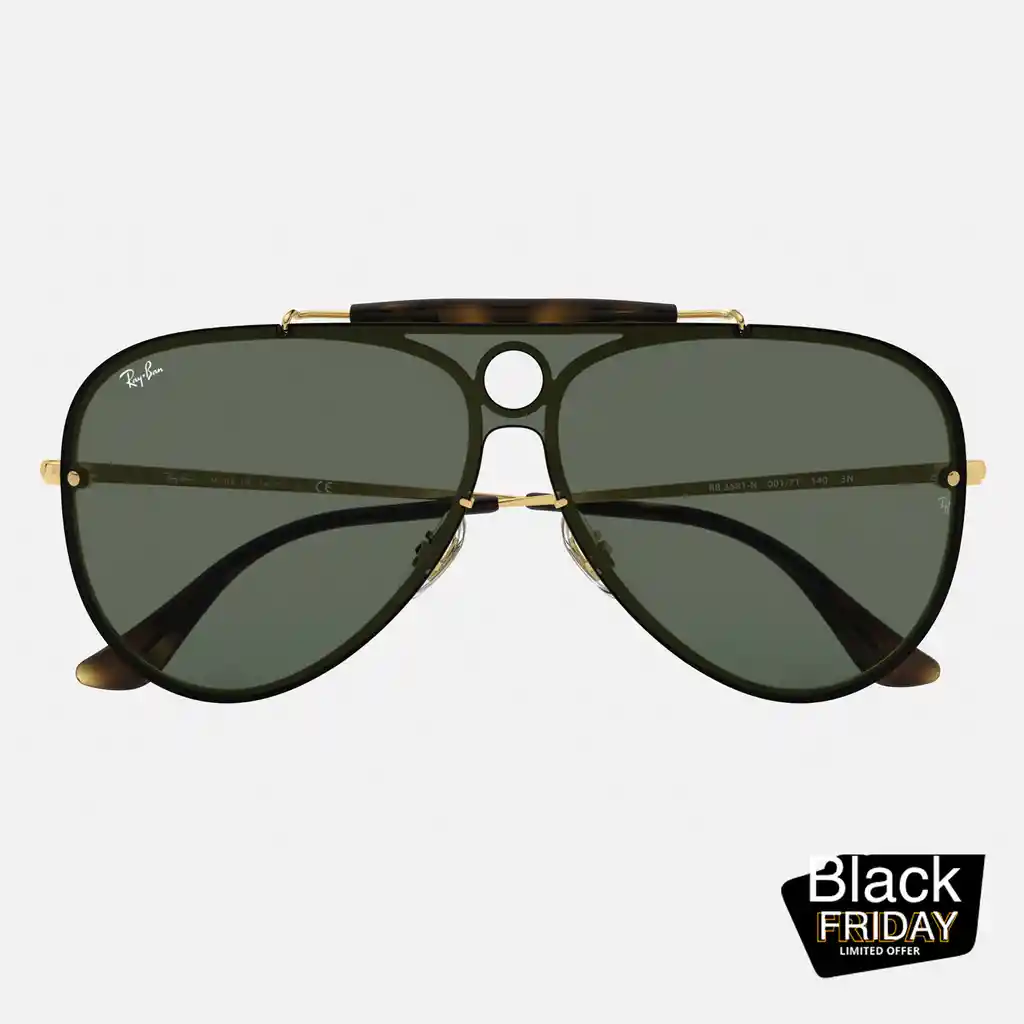   Ray-Ban  3581N 001/71 Blaze Shooter Marco Dorado Lente Verde Ray Ban 