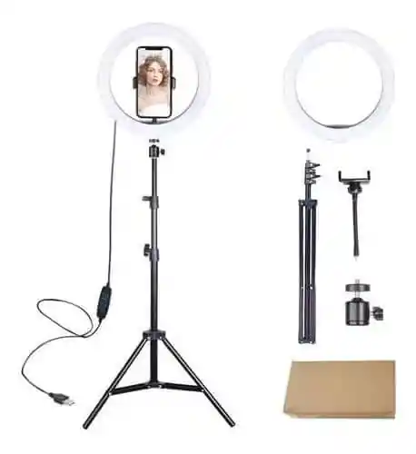 Aro De Luz Led 26 Cm Con Soporte Para Celular Y Tripode 2.10