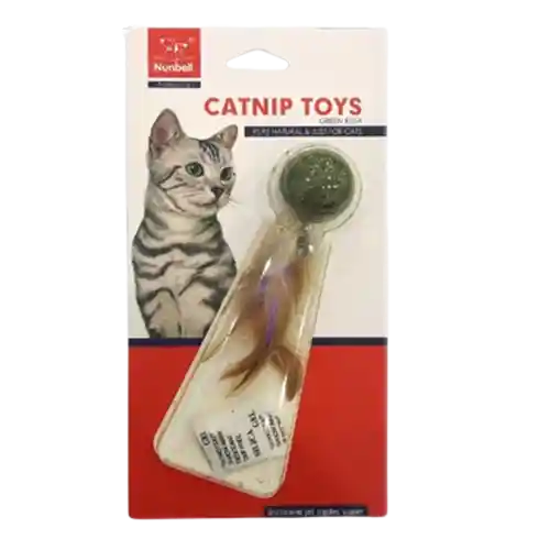 Catnip Toy Pelota Con Plumas