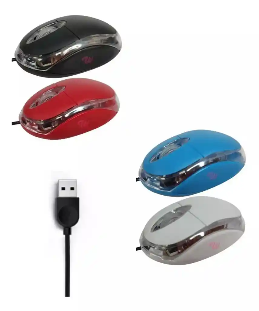 Mouse Óptico Alámbrico Económico Cable