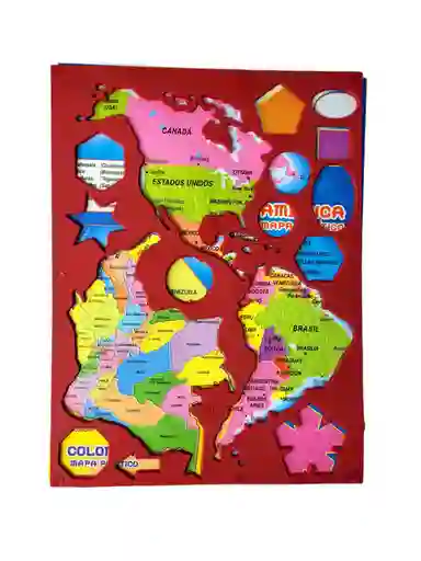 Regla Plantilla Mapa Político América Colombia Rojo