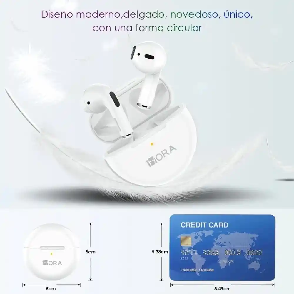 Audífonos Earbuds Bluetooth Manos Libres Color Azul Pastel Aut119