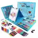 Set Kit Colores Juego Arte/dibujo Creativo Infantil -208 Pcs Azul
