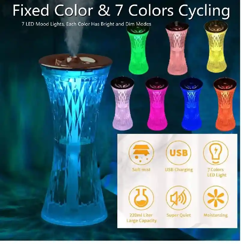 Lampara Humidificador De Aire Xiomanyao 7 Colores Táctiles