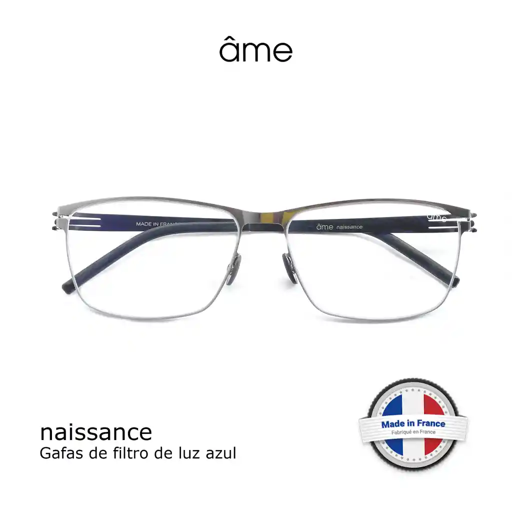 Ame Naissance 8557 Talla 55-15 140 Marco Silver Lente De Filtro De Luz Azul