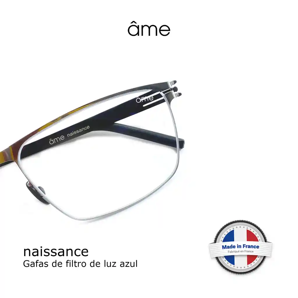 Ame Naissance 8557 Talla 55-15 140 Marco Silver Lente De Filtro De Luz Azul